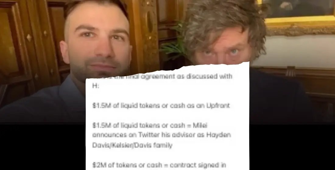 Documentos indicam acordo de US$ 5 milhões ligado à criptomoeda promovida por Milei - Imagem do artigo